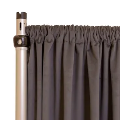 Fire Velvet (IFR) Drape w/ Sewn Rod Pocket - Charcoal
