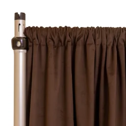 Fire Velvet (IFR) Drape w/ Sewn Rod Pocket - Brown