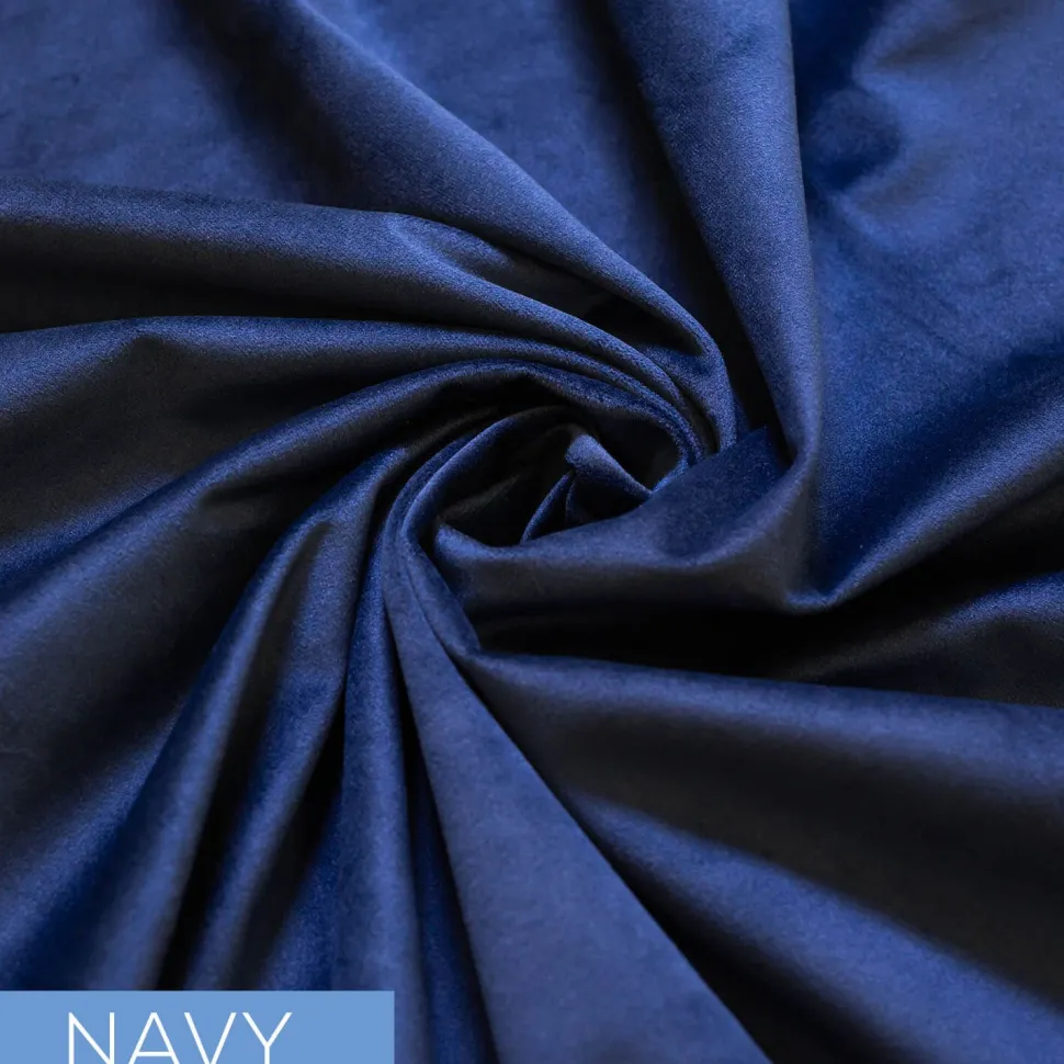 Fire Velvet (IFR) Drape w/ Sewn Rod Pocket - Navy