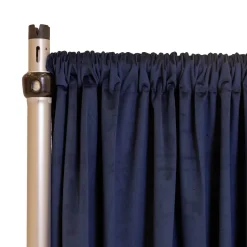 Fire Velvet (IFR) Drape w/ Sewn Rod Pocket - Navy