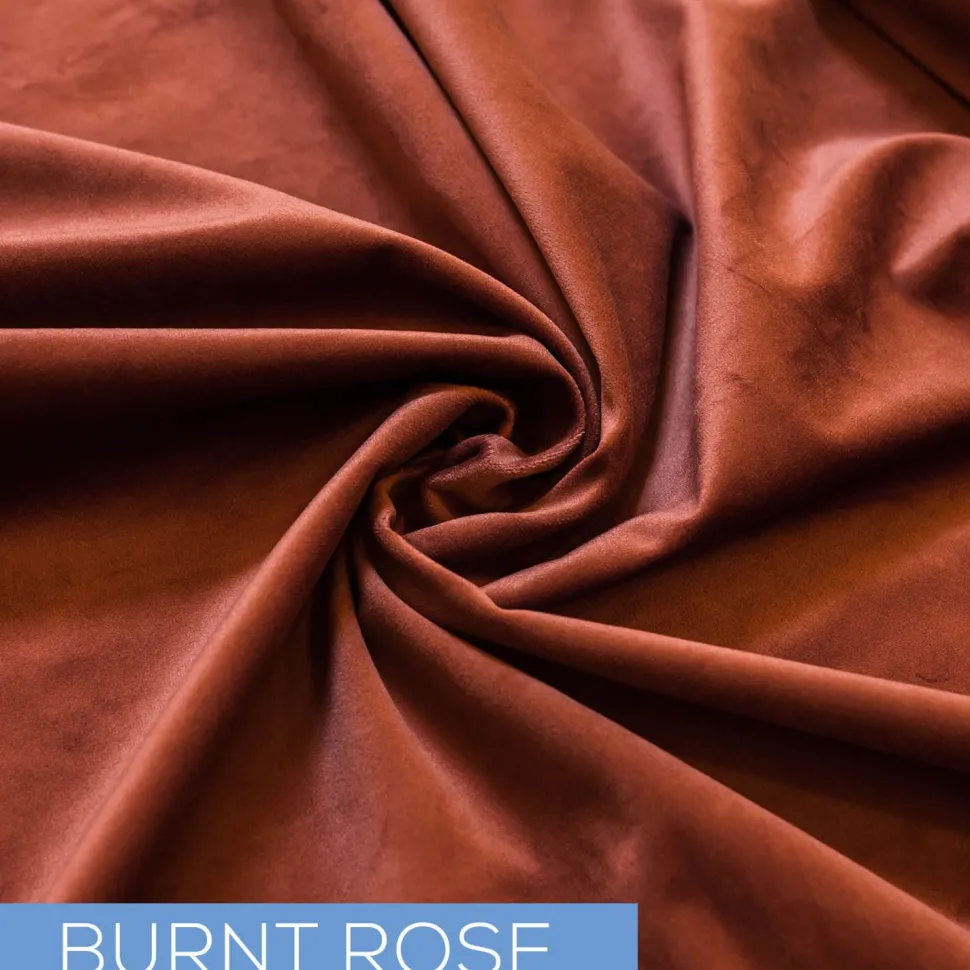 Fire Velvet (IFR) Drape w/ Sewn Rod Pocket - Burnt Rose