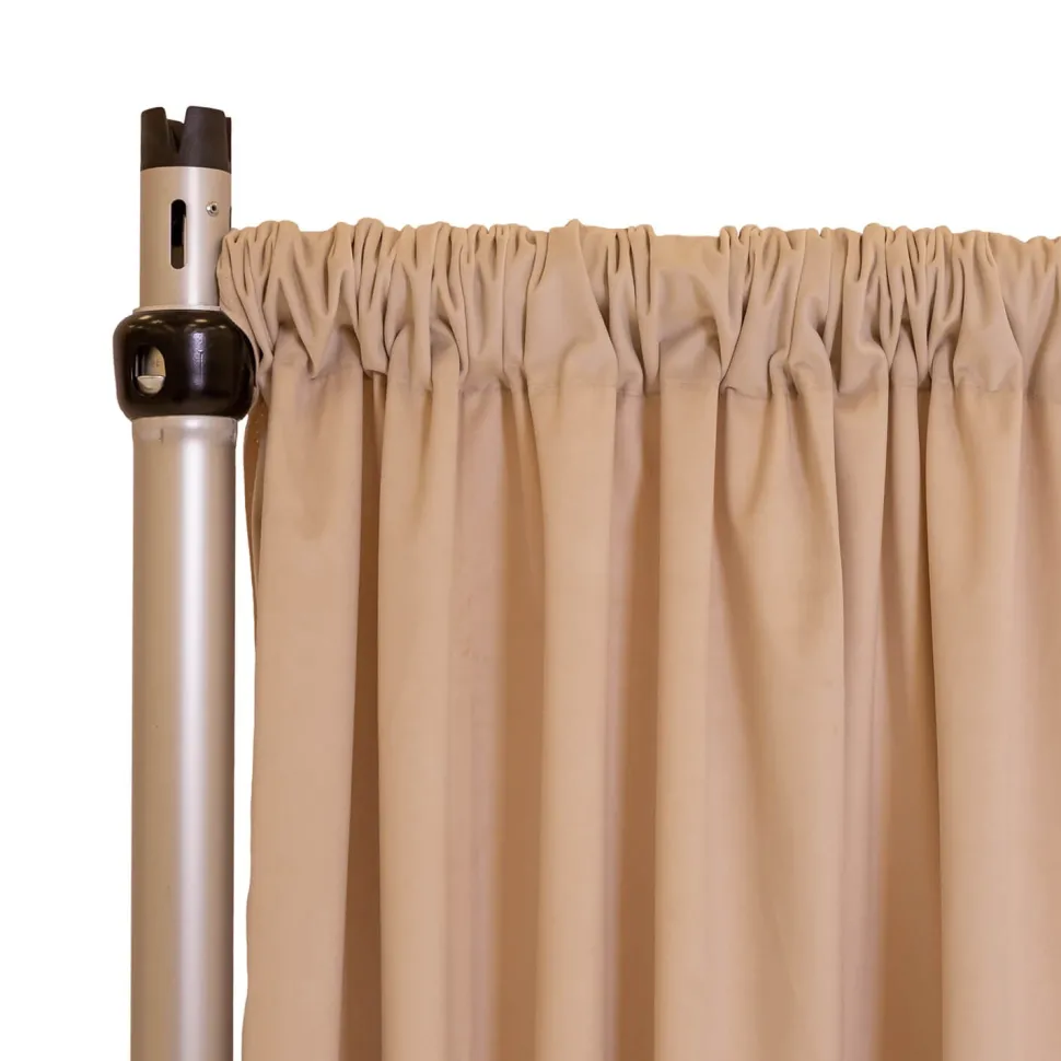 Fire Velvet (IFR) Drape w/ Sewn Rod Pocket - Oat
