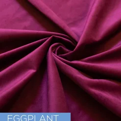 Fire Velvet (IFR) Drape w/ Sewn Rod Pocket - Eggplant