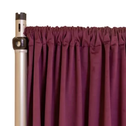 Fire Velvet (IFR) Drape w/ Sewn Rod Pocket - Eggplant