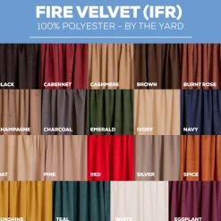 Fire Velvet (IFR) - 100% Polyester - By The Yard - 60" Width