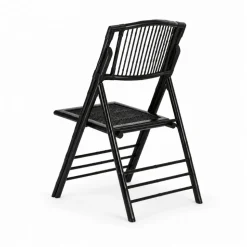 FirmFold™ Bamboo Folding Chair - Matte Black