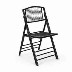 FirmFold™ Bamboo Folding Chair - Matte Black