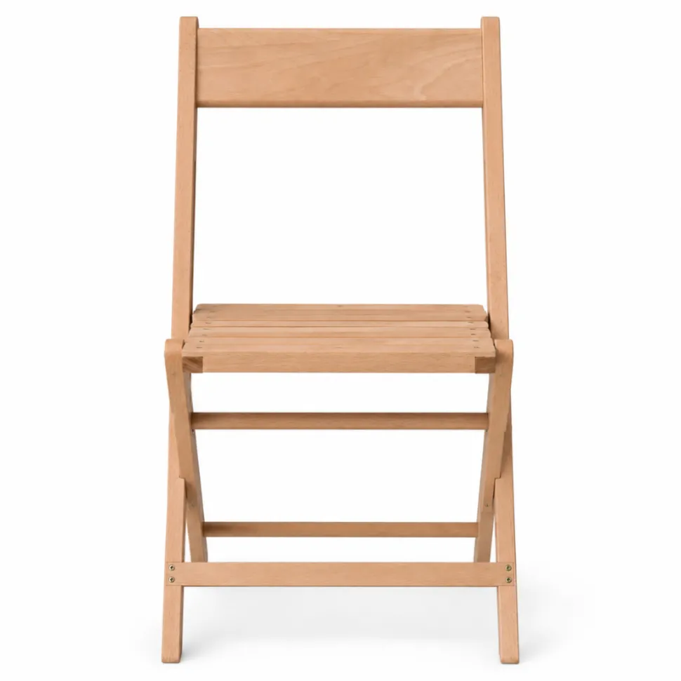FirmFold™ European Beech Wood Folding Chair - Raw