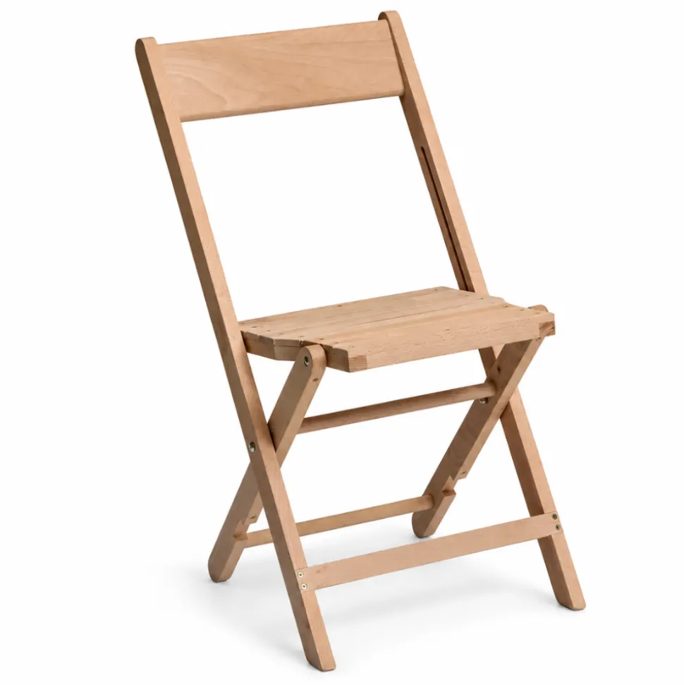 FirmFold™ European Beech Wood Folding Chair - Raw