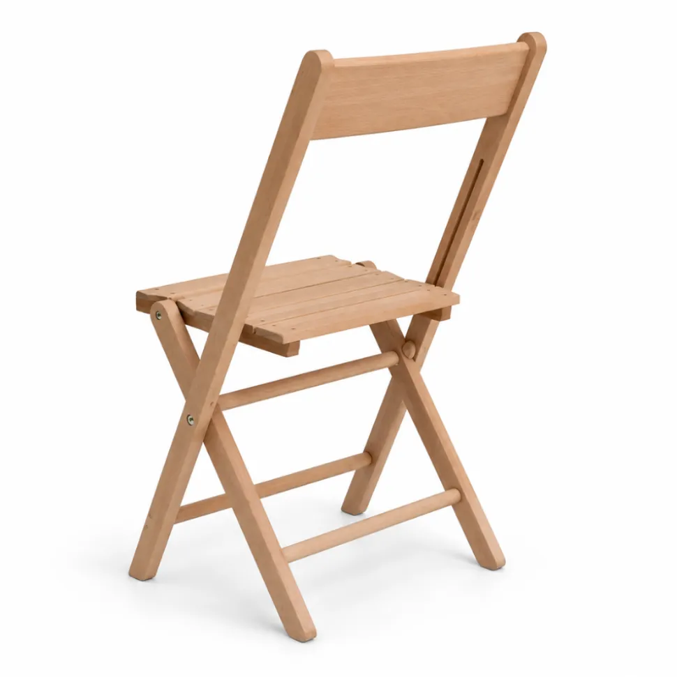FirmFold™ European Beech Wood Folding Chair - Raw