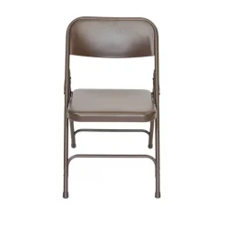FirmFold™ Premium Triple-Braced Steel Folding Chair - Brown