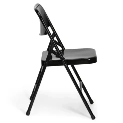 FirmFold™ Premium Triple-Braced Steel Folding Chair - Black