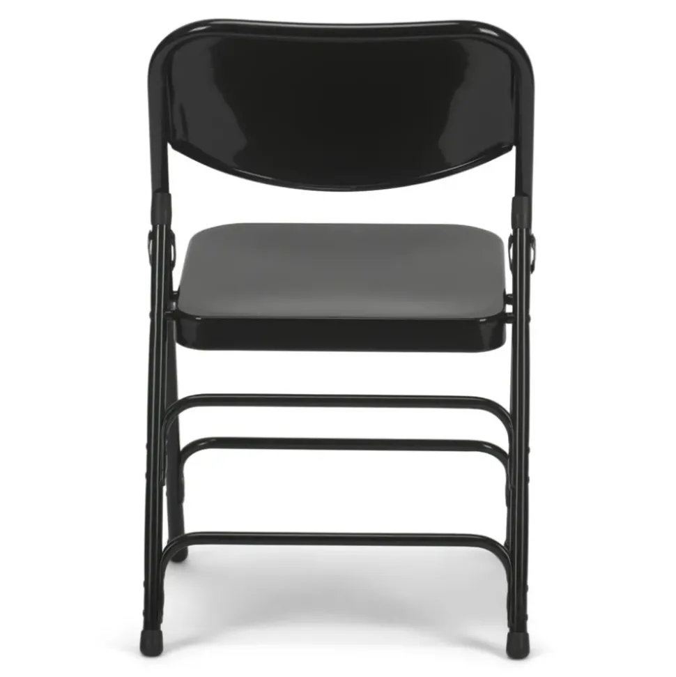 FirmFold™ Premium Triple-Braced Steel Folding Chair - Black