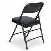 FirmFold™ Premium Triple-Braced Vinyl Padded Metal Folding Chair - Navy Blue