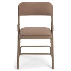 FirmFold™ Premium Triple-Braced Fabric Padded Metal Folding Chair - Beige