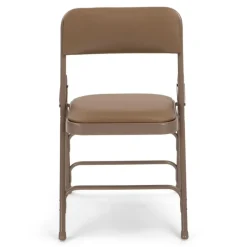 FirmFold™ Premium Triple-Braced Vinyl Padded Metal Folding Chair - Beige