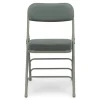 FirmFold™ Premium Triple-Braced Fabric Padded Metal Folding Chair - Gray Fabric/Gray Frame with 2'' Cushion
