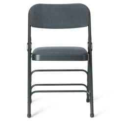 FirmFold™ Premium Triple-Braced Fabric Padded Metal Folding Chair - Navy Fabric