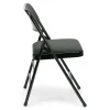 FirmFold™ Premium Triple-Braced Fabric Padded Metal Folding Chair - Black