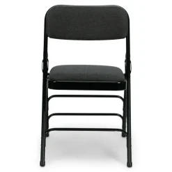 FirmFold™ Premium Triple-Braced Fabric Padded Metal Folding Chair - Black