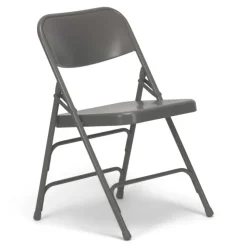 FirmFold™ Premium Triple-Braced Steel Folding Chair - Grey