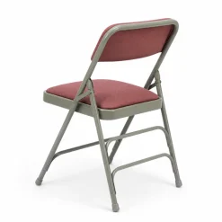 FirmFold™ Premium Triple-Braced Fabric Padded Metal Folding Chair - Cabernet