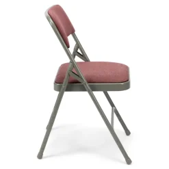 FirmFold™ Premium Triple-Braced Fabric Padded Metal Folding Chair - Cabernet