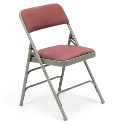 FirmFold™ Premium Triple-Braced Fabric Padded Metal Folding Chair - Cabernet