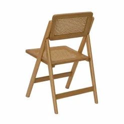 FirmFold™ Rattan Folding Chair - Dark Walnut
