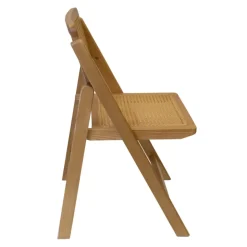 FirmFold™ Rattan Folding Chair - Dark Walnut