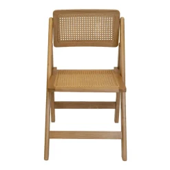 FirmFold™ Rattan Folding Chair - Dark Walnut