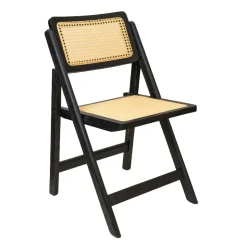FirmFold™ Rattan Folding Chair - Black