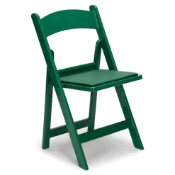 FirmFold™ Resin Folding Chair w/ Vinyl Padded Seat - 1000 lb Capacity - Green
