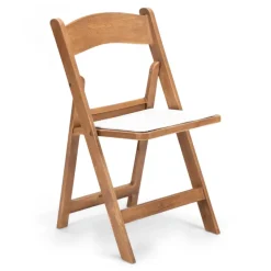 FirmFold™ Resin Folding Chair w/ Wood-Grain Aesthetic - Natural
