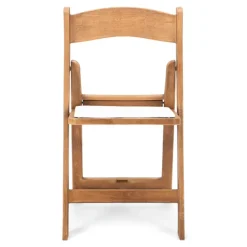 FirmFold™ Resin Folding Chair w/ Wood-Grain Aesthetic - Natural