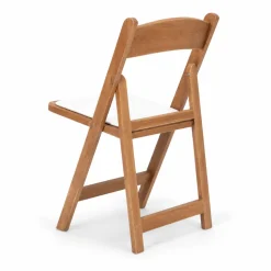 FirmFold™ Resin Folding Chair w/ Wood-Grain Aesthetic - Natural