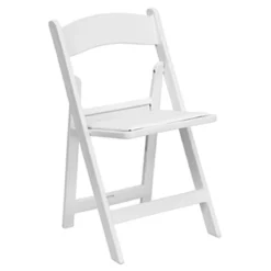 FirmFold™ Resin Folding Chair w/ Vinyl Padded Seat - 1000 lb Capacity - White