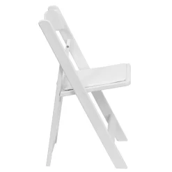FirmFold™ Resin Folding Chair w/ Vinyl Padded Seat - 1000 lb Capacity - White