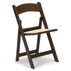 FirmFold™ Resin Folding Chair w/ Wood-Grain Aesthetic - Walnut