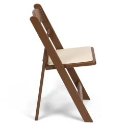 FirmFold™ Resin Folding Chair w/ Vinyl Padded Seat - 1000 lb Capacity - Brown