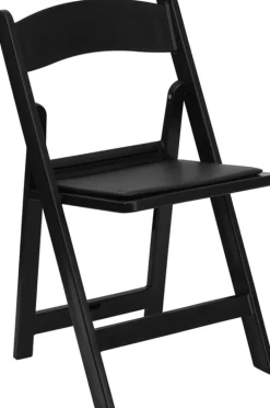 FirmFold™ Resin Folding Chair w/ Vinyl Padded Seat - 1000 lb Capacity - Black