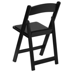 FirmFold™ Resin Folding Chair w/ Vinyl Padded Seat - 1000 lb Capacity - Black