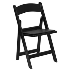 FirmFold™ Resin Folding Chair w/ Vinyl Padded Seat - 1000 lb Capacity - Black