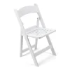 FirmFold™ Resin Folding Chair with Slatted Seat - White