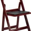 FirmFold™ Resin Folding Chair w/ Vinyl Black Padded Seat - 1000 lb Capacity - Red Mahogany