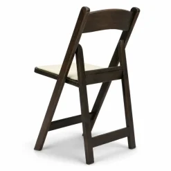 FirmFold™ Resin Folding Chair w/ Wood-Grain Aesthetic - Dark Walnut