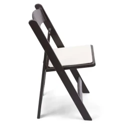FirmFold™ Resin Folding Chair w/ Vinyl Padded Seat - 1000 lb Capacity - Dark Brown