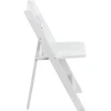FirmFold™ Wood Folding Chair w/ Vinyl Padded Seat - White