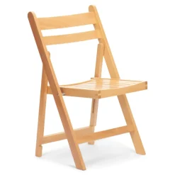 FirmFold™ Wood Slatted Folding Chair - Natural
