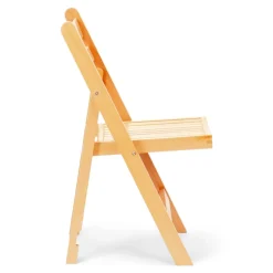 FirmFold™ Wood Slatted Folding Chair - Natural